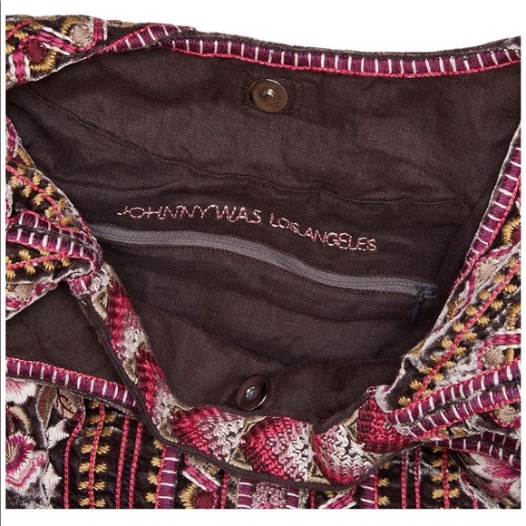 Johnny Was Valmere Embroidered Velvet Hobo Bag - Picture 4 of 5
